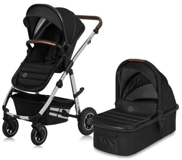 Lionelo - Kombinovaný kočík 2v1 AMBER čierno-strieborný