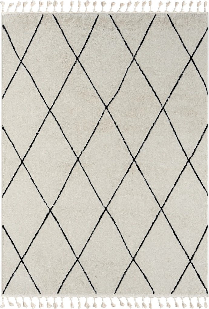 My Flair, Kusový koberec Moroccan Fantasy weiß, 200x290, čiernobiela, obývacia izba