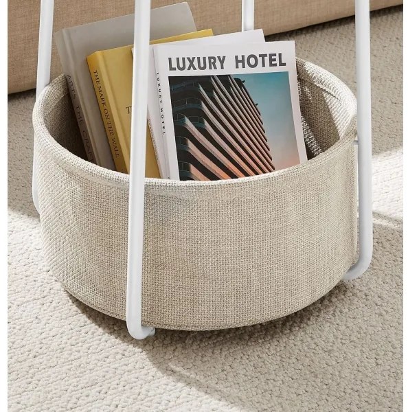 Odkladací stolík NOIRA biela/svetlohnedá