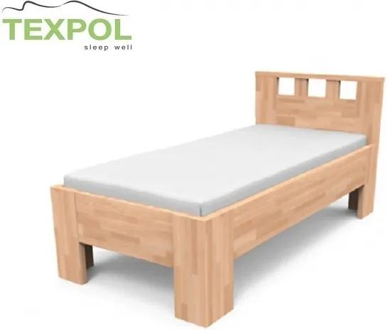 TEXPOL Jednolôžková posteľ z masívu LUCIA Veľkosť: 200 x 90 cm, Materiál: BUK morenie čerešňa