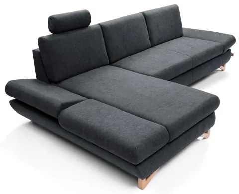 Rozkladacia rohová čalúnená sedacia súprava AVESTA do tvaru L, s úložným priestorom, ľavá, antracit