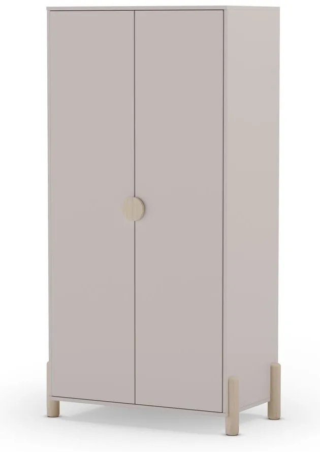 Krémová detská šatníková skriňa z borovicového dreva 93x180 cm Enola – Marckeric