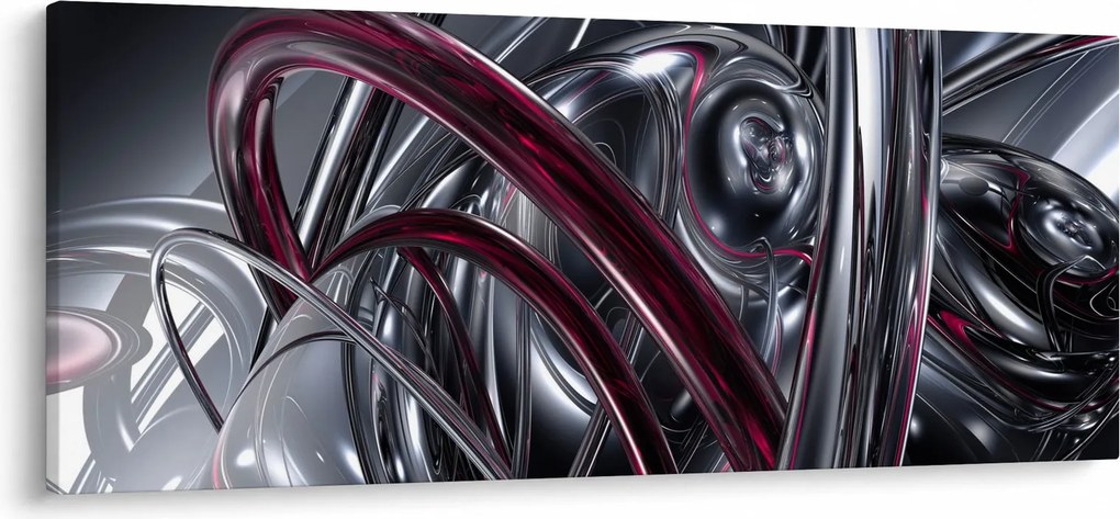 Obraz sivej abstrakcie (120x50 cm)