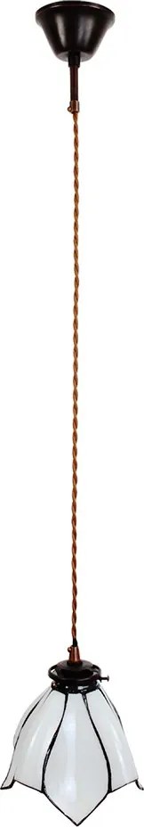 Biela závesná Tiffany lampa v tvare kvetu Folwia - Ø18*115 cm E14/max 1*25W
