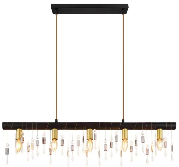 Globo 15532-5HB - Závesný luster na lanku KIRA 5xE14/40W/230V čierny