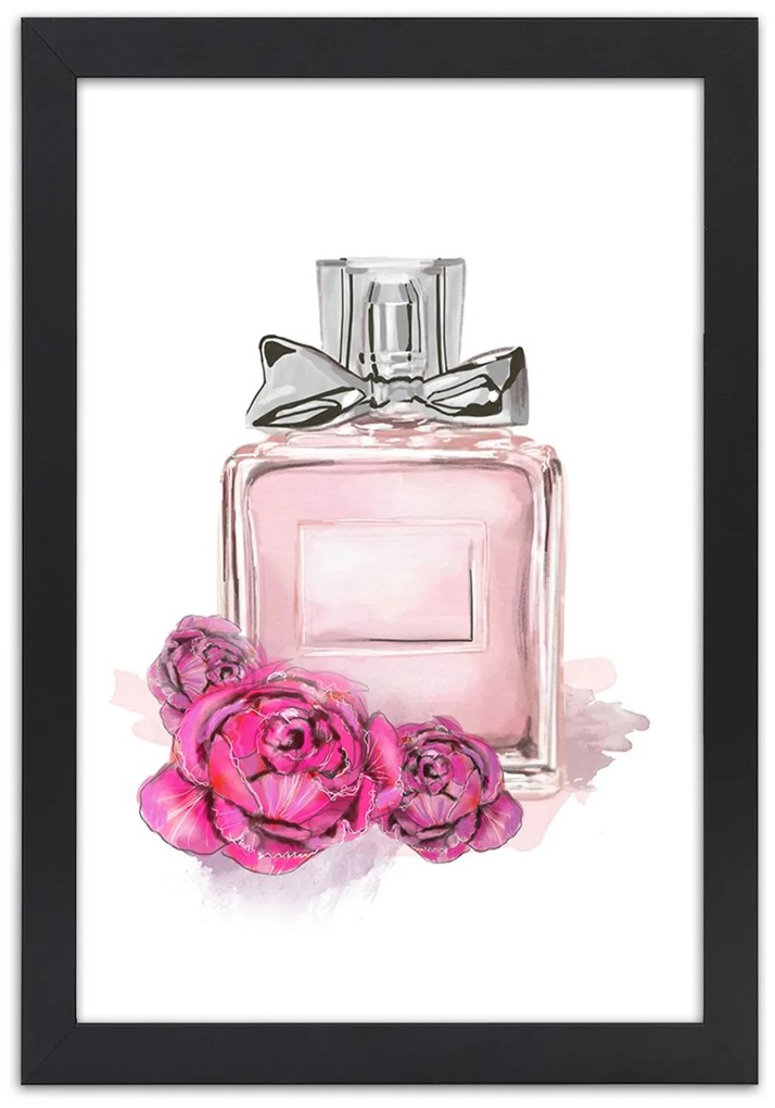 Gario Plagát Kvety a parfum vo flakóne Farba rámu: Bez rámu, Rozmery: 30 x 45 cm