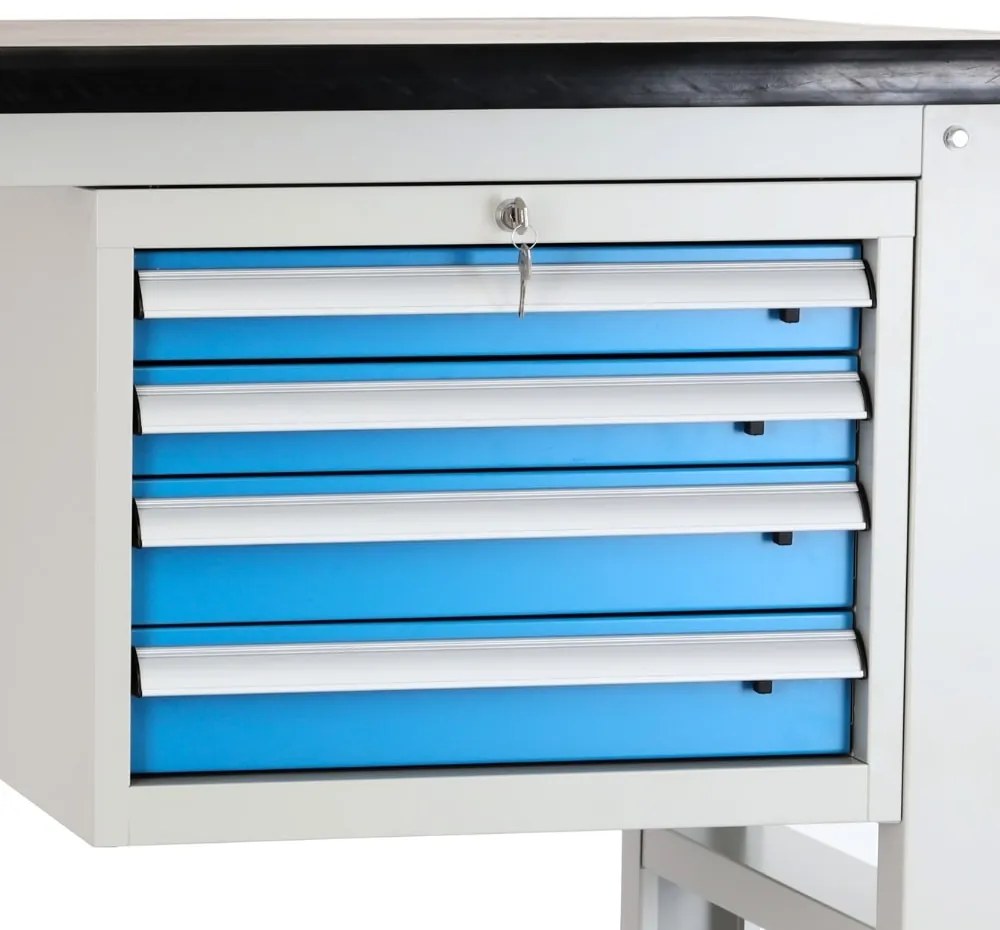 Dielenský stôl Solid MDF-14, 210 cm, 2 závesné boxy, čierna