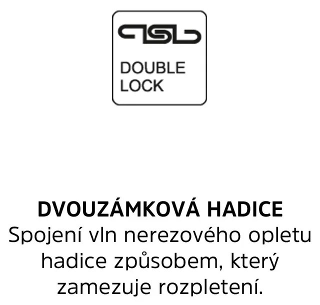 Mereo Mereo, Sprchová hadica dvojzámková 150 cm, systém zabraňujúci prekrúteniu, nerez, MER-CB111F