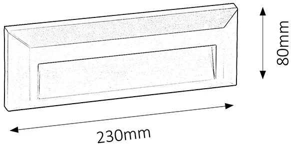 RABALUX Vonkajšie podhľadové osvetlenie schodiska PUEBLO, 1,6 W, denná biela, hranaté, šedé, IP65