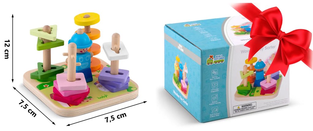 Drevená triediaca hračka - puzzle RK-866 Ricokids