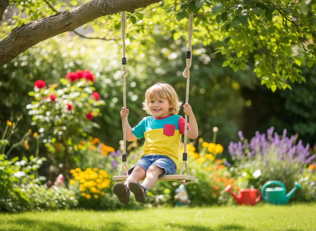 Garden Line DREVENÁ HOJDAČKA PRE DETI 45 x 19,5 x 1,6 CM