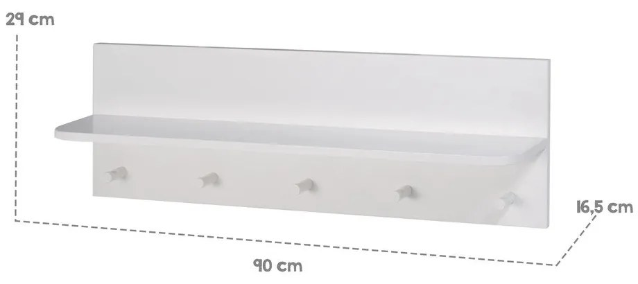 Svetlosivý nástenný detský vešiak Maren 2 – Roba