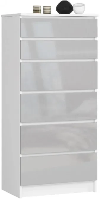 Komoda K60 6SZ CLP metalická lesk