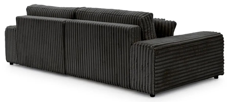 Tmavosivá menčestrová rozkladacia/s úložným priestorom rohová pohovka (pravý roh) Sarina – Ropez