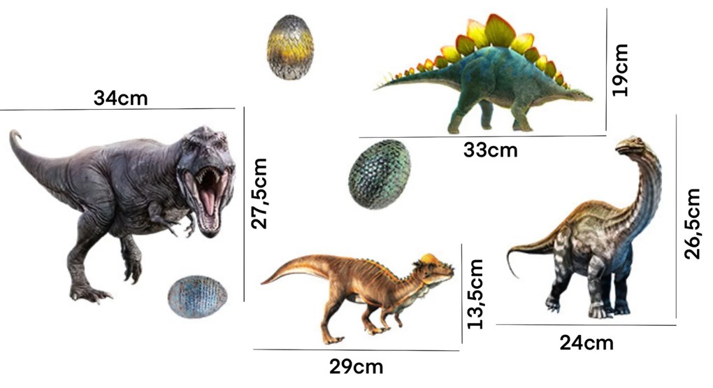 Samolepka na stenu "Dinosaury 7" 98x50cm