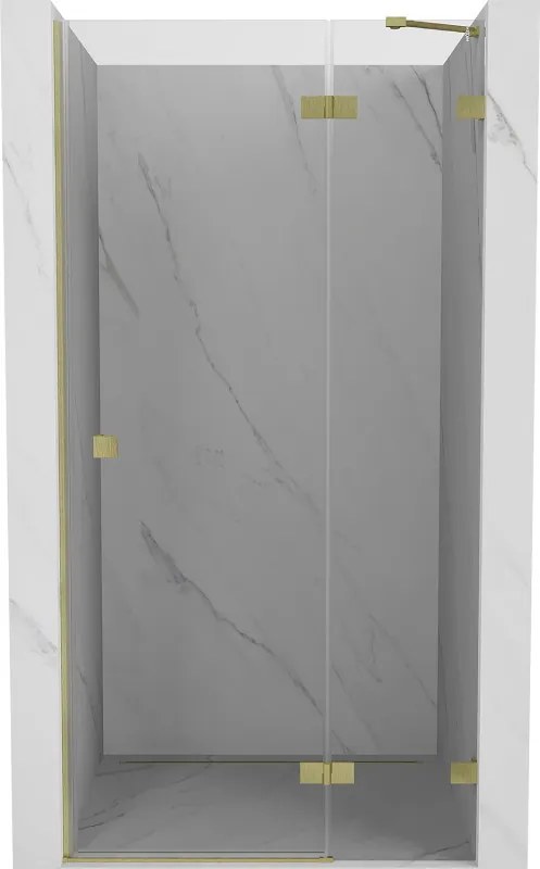 Mexen, Mexen Lunar pravé otočné sprchové dvere 90 cm, transparentné, brúsené zlato - 834-090-000-55-00-P