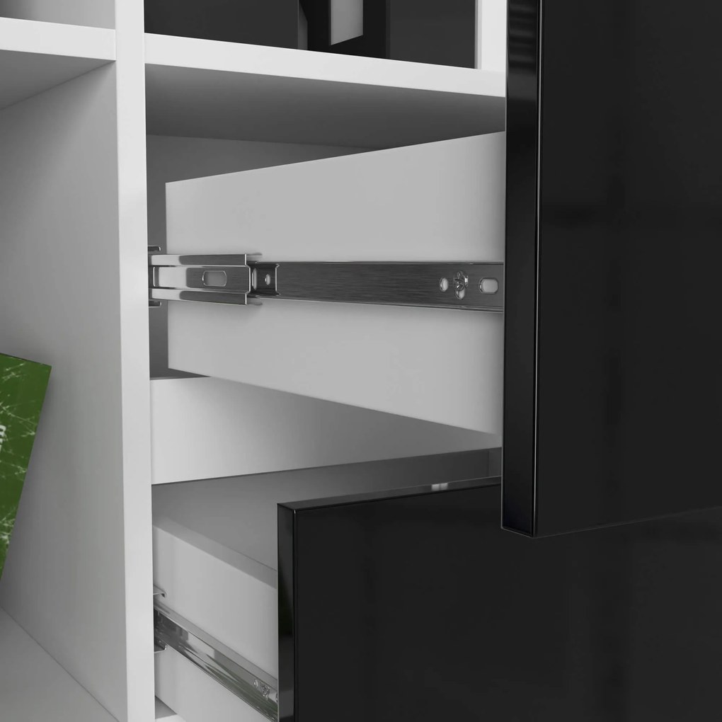 Skriňa Rexa II 80 cm biela/čierna