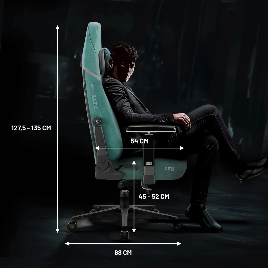 Herné kreslo Normal Size v mätový-čierny: Diablo X-Eye Prime Mystic Mint