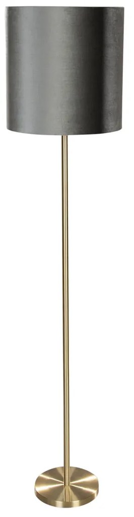 Stojacia lampa mosadz s plyšovým tienidlom zelená 40 cm - Simplo