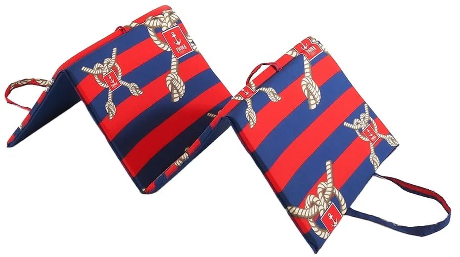 Červeno-modrý záhradný sedák na ležadlo 49x137 cm Ship Rope – B.E.S.