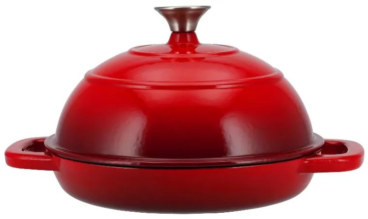 Silvercrest® Liatinový hrniec/forma na chlieb Premium (okrúhly, červená) (100393138)