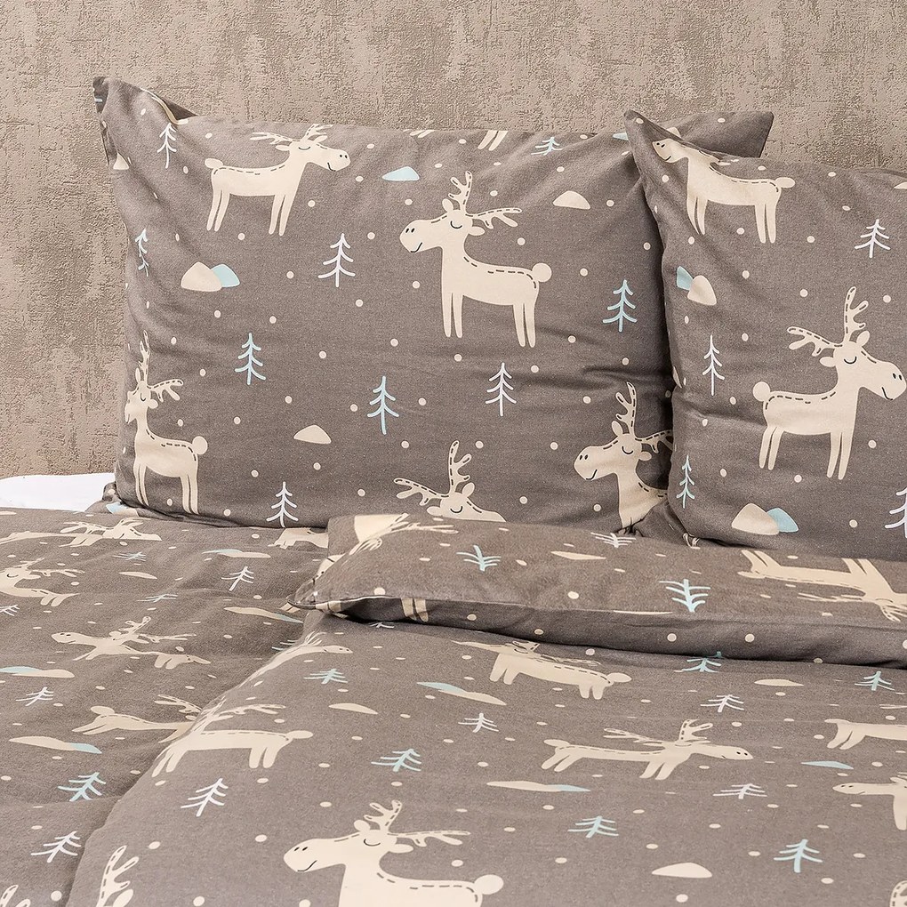 4Home Flanelové obliečky Happy reindeer, 220 x 200 cm, 2 ks 70 x 90 cm