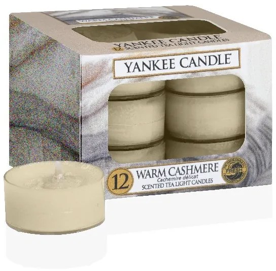 Yankee Candle hnedé vonné čajové sviečky Warm Cashmere