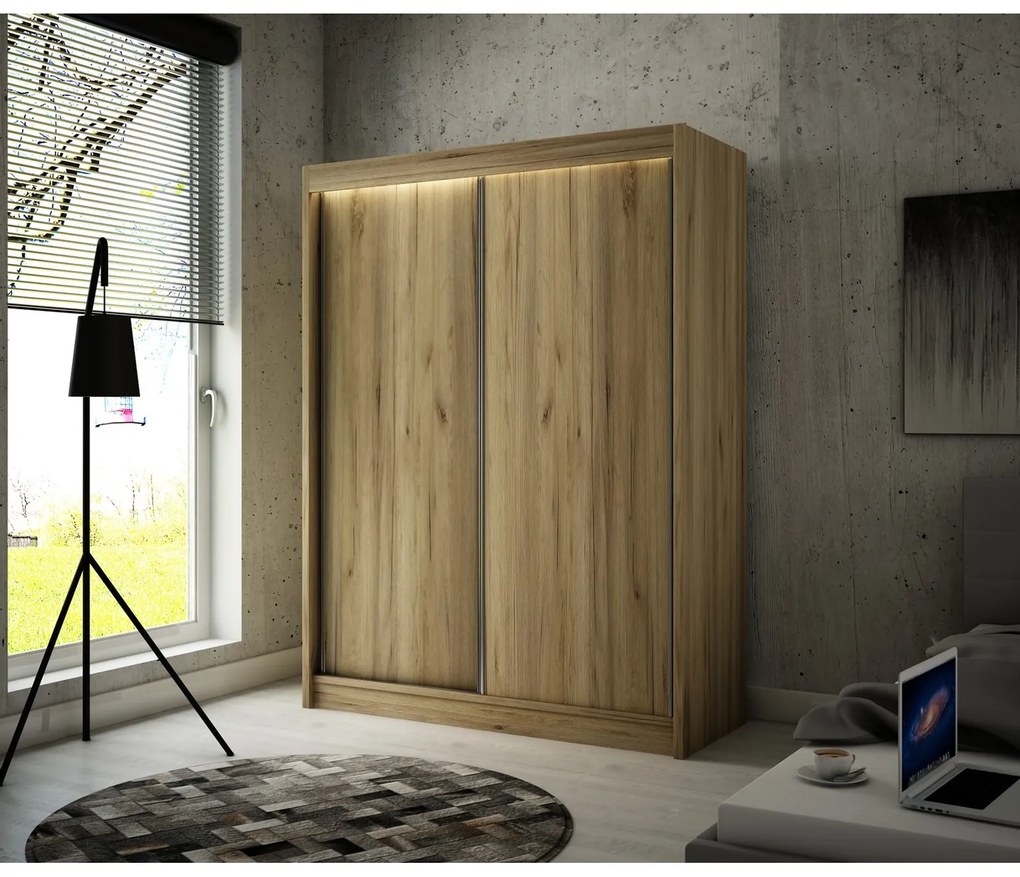 Kvalitná Šatníková Skriňa Bergo 120 cm Dub sonoma