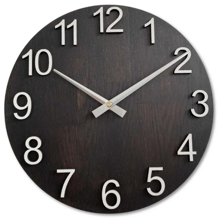 Dizajnové nástenné hodiny z masívneho dreva I SENTOP MAS017-3169-hands/silver