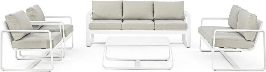 Biele kovové záhradné kreslo Merrigan – Bizzotto