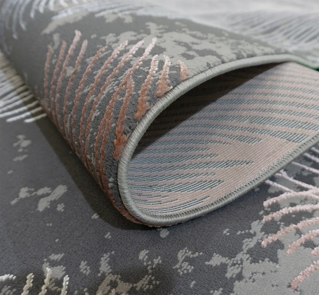 Koberec Allianz 6304 GREY – sivý obdĺžnikový koberec s vzorom Rozmer: 60x100 cm