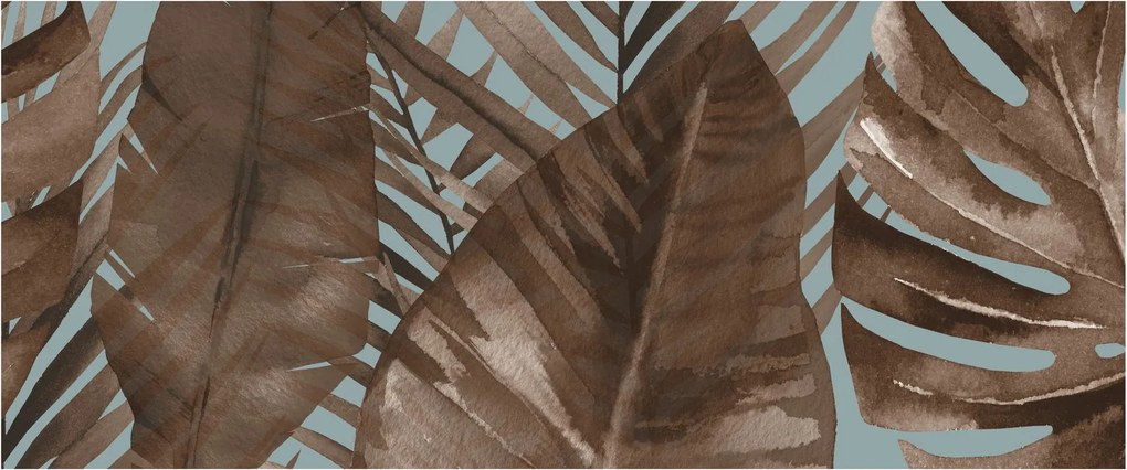 Obraz - Palmové listy, Aquarel (120x50 cm)