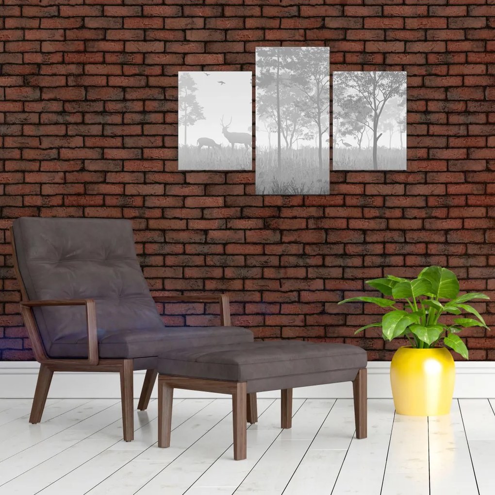 Obraz - Lúka s jeleňami (90x60 cm)