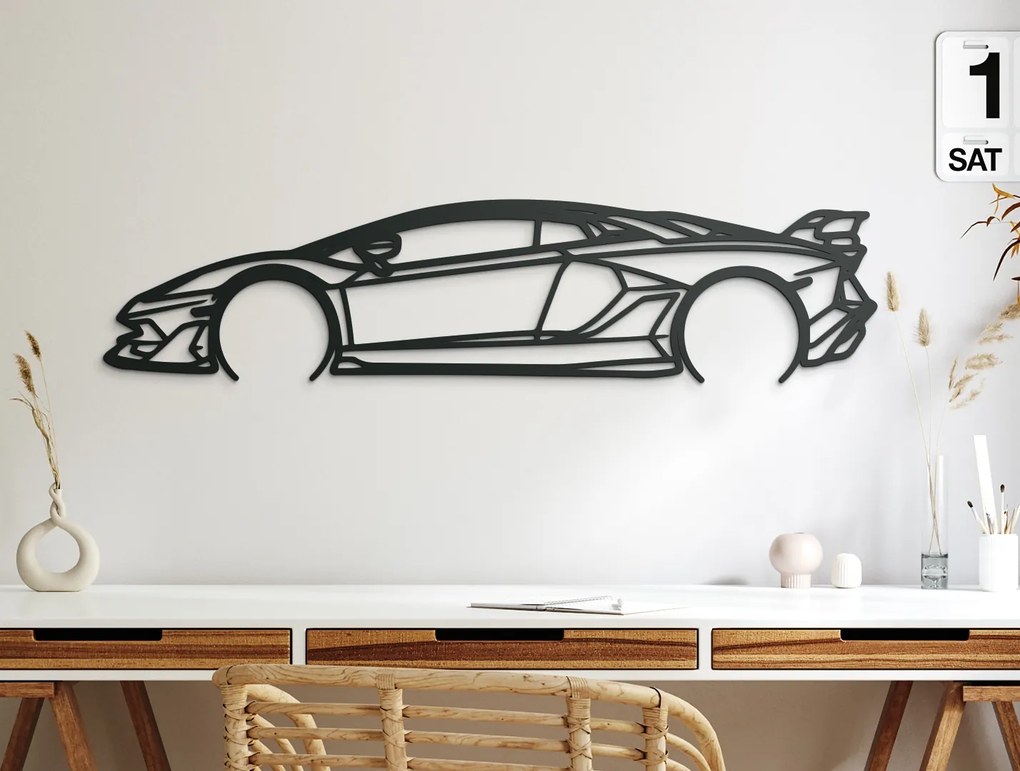 drevko Obraz Lamborghini 22 Aventador SVJ Rozmer obrazu: 20,5 x 86 cm, Farba dekorácie: Čierna