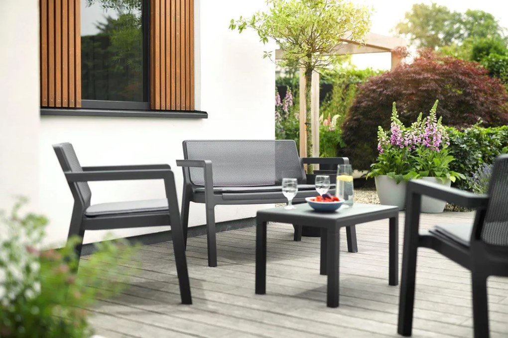 Keter Emily Patio Set so sedákmi grafitová 247063