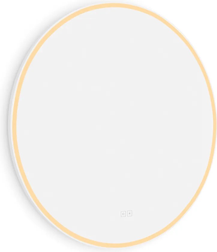 Nimco Biele okrúhle LED zrkadlo priem. 800 s dvoma dotykovými senzormi - ZPB 28002RVX-05