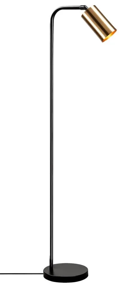 Stojacia lampa v čierno-zlatej farbe s kovovým tienidlom (výška 120 cm) Emek – Opviq lights