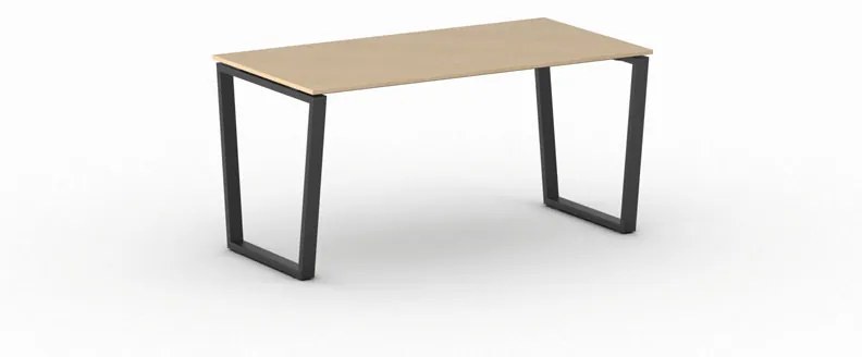 Kancelársky stôl PRIMO IMPRESS, čierna podnož, 1600 x 800 mm, grafitová