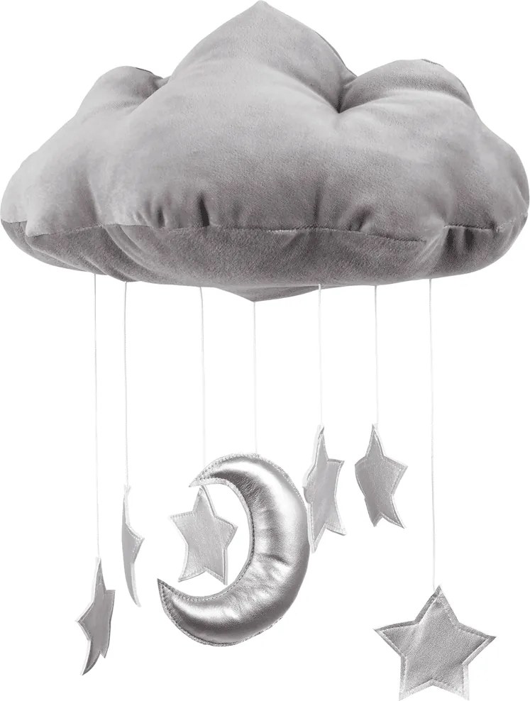 Dekoratívny obláčik šedá so striebrom 26x37x44cm
