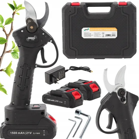 Akumulátorové nožnice na konáre 25 mm – dve batérie, nabíjačka, kufrík