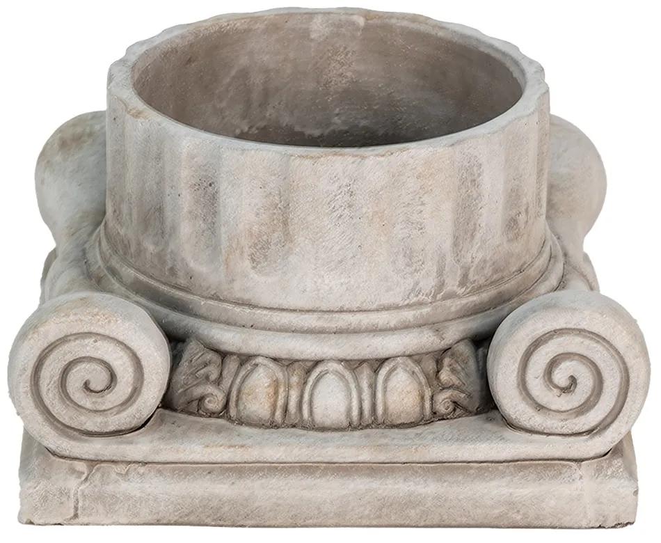 Cementový kvetináč v tvare hlavice antického stĺpu Dórsky - 24*23*14 cm