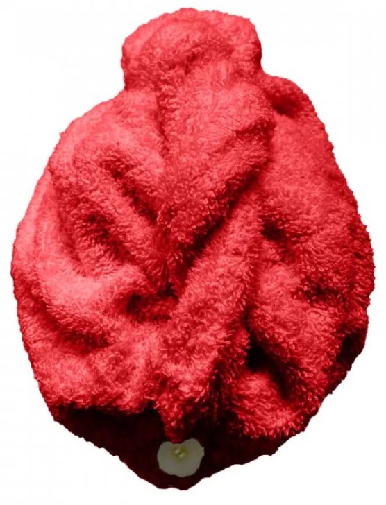 Rýchloschnúci froté Turban na vlasy červený TiaHome