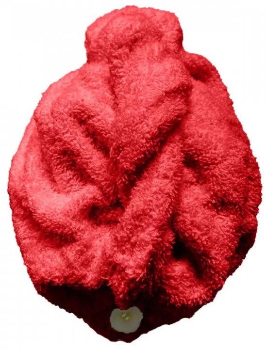 Rýchloschnúci froté Turban na vlasy červený