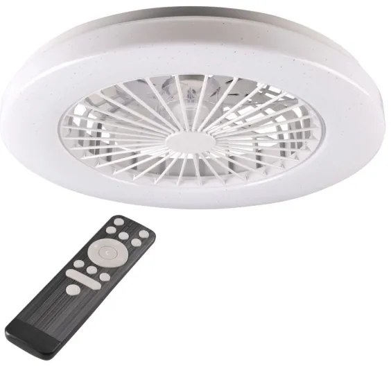 LED Stmievateľné stropné svietidlo s ventilátorom LIBYA LED/48W/230V 3000-6500K+DO