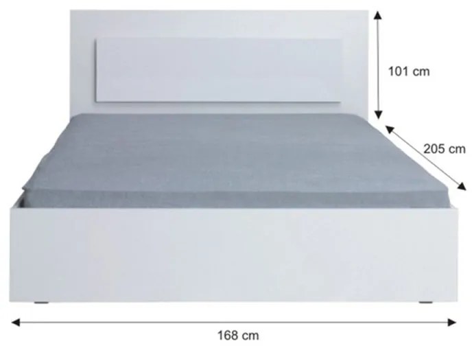 Kondela Spálňový komplet (skriňa+posteľ 160x200+2x nočný stolík), biela/vysoký biely lesk HG, ASIENA