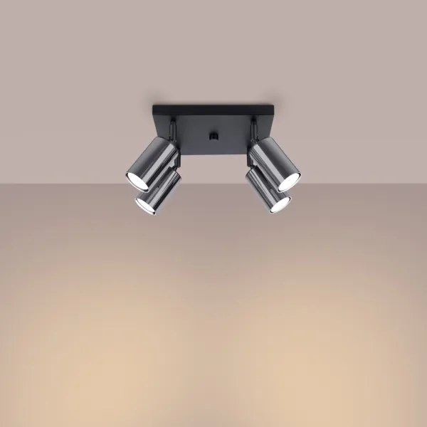 Sollux SL.1370 - Bodové svietidlo WINX 4xGU10/10W/230V čierna/chróm