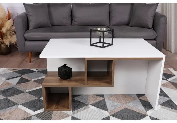 Konferenčný stolík DILAY 52x100 cm hnedá/biela