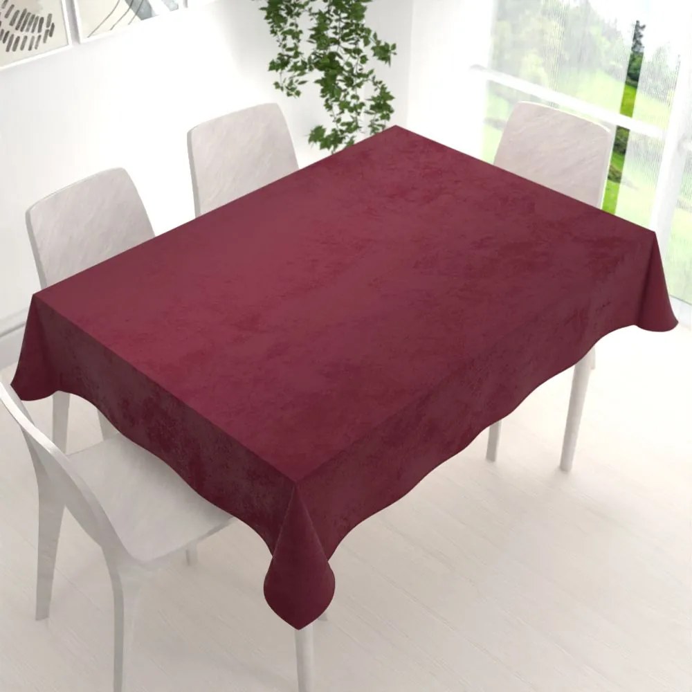 Biante Veľký zamatový obdĺžnikový obrus Velvet Premium SVP-010 Tmavo vínový 240x280 cm
