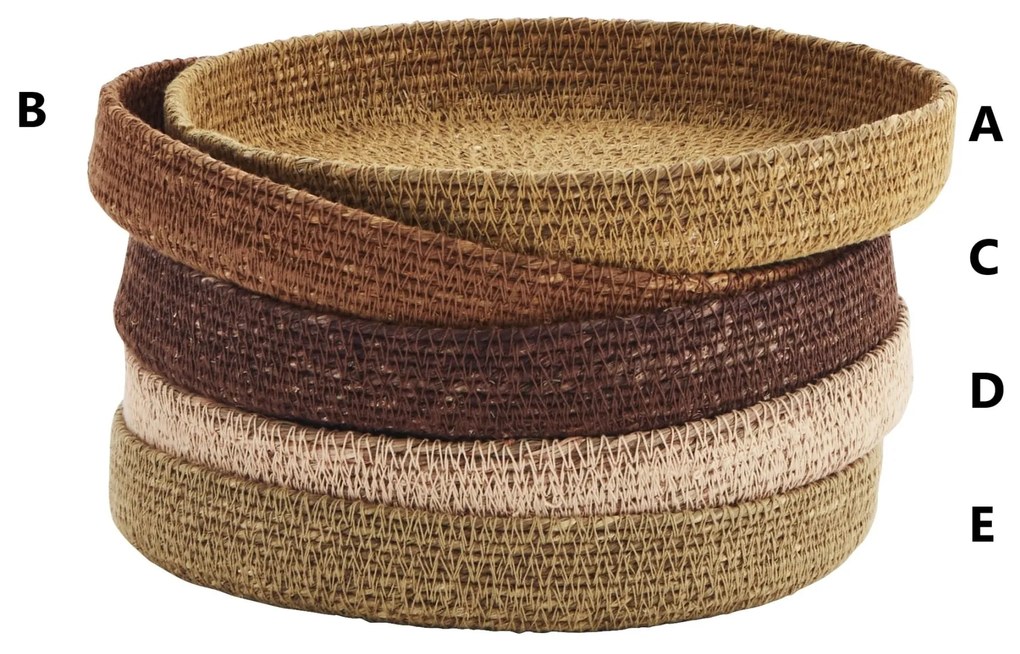 MADAM STOLTZ Okrúhly košík Seagrass Multicolour C