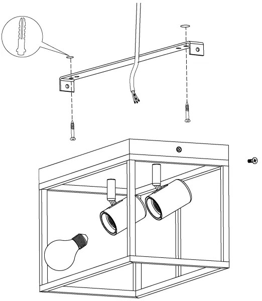 Eglo 98332 - Stropné svietidlo SILENTINA 2xE27/40W/230V